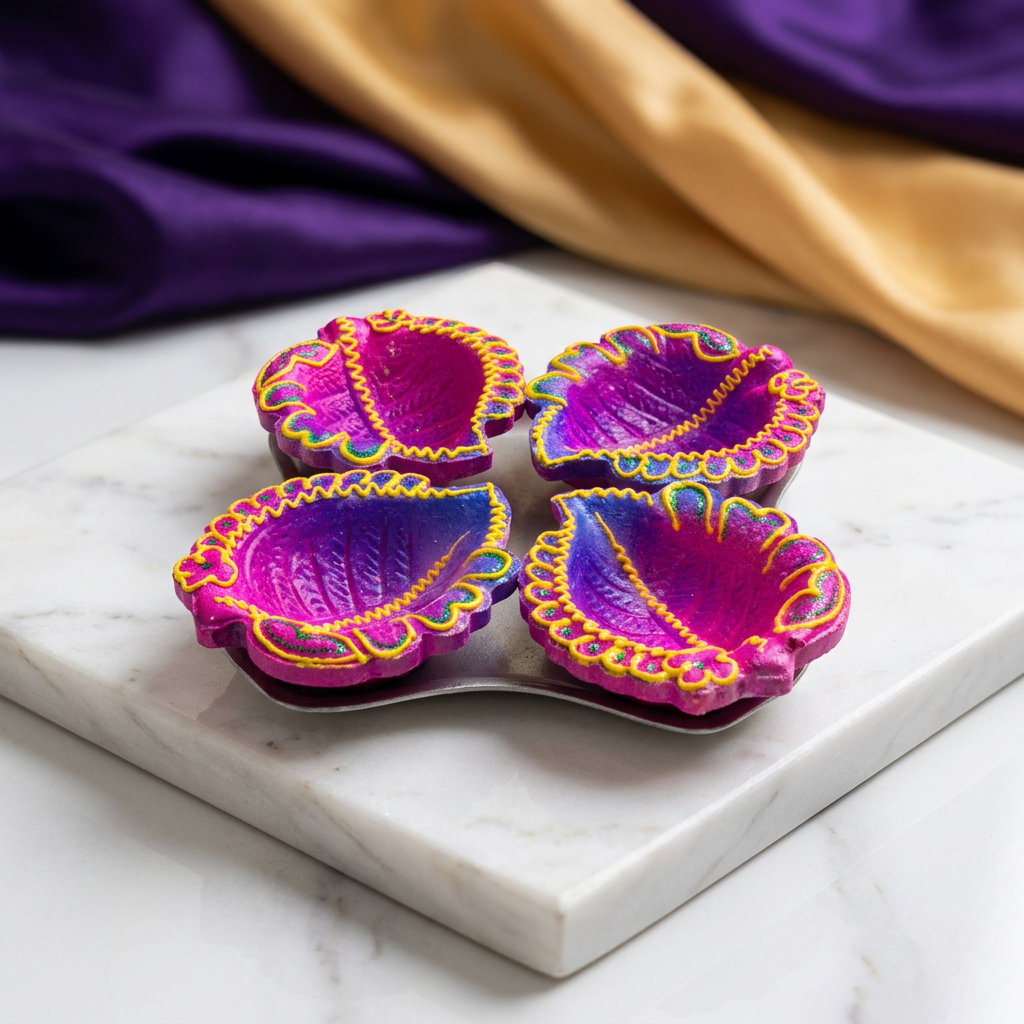 KOKANKANYA Chemical-free Traditional Clay Diwali Diya Made from natural soil No artificial colours Pack of 4
