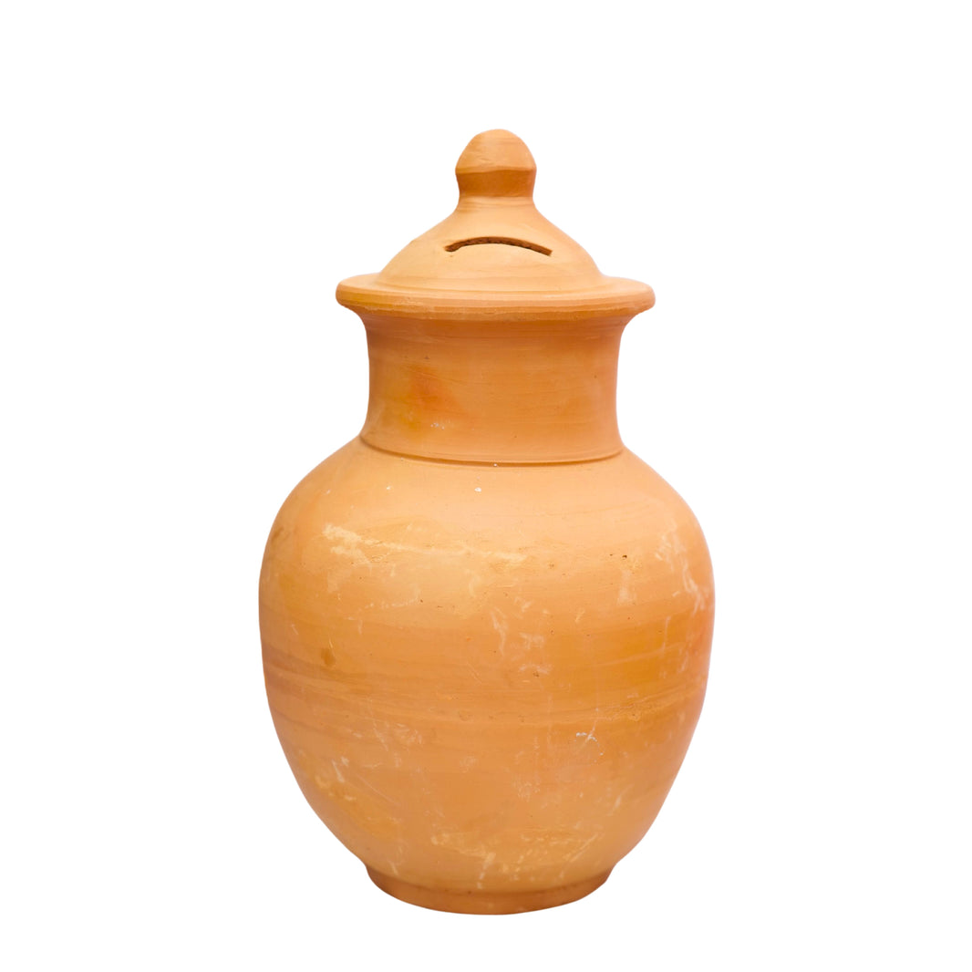 EARTHEN PIGGY BANK, Handmade By SHG Women, RANI LAKSHMIBAI SHG, Pack Of 1