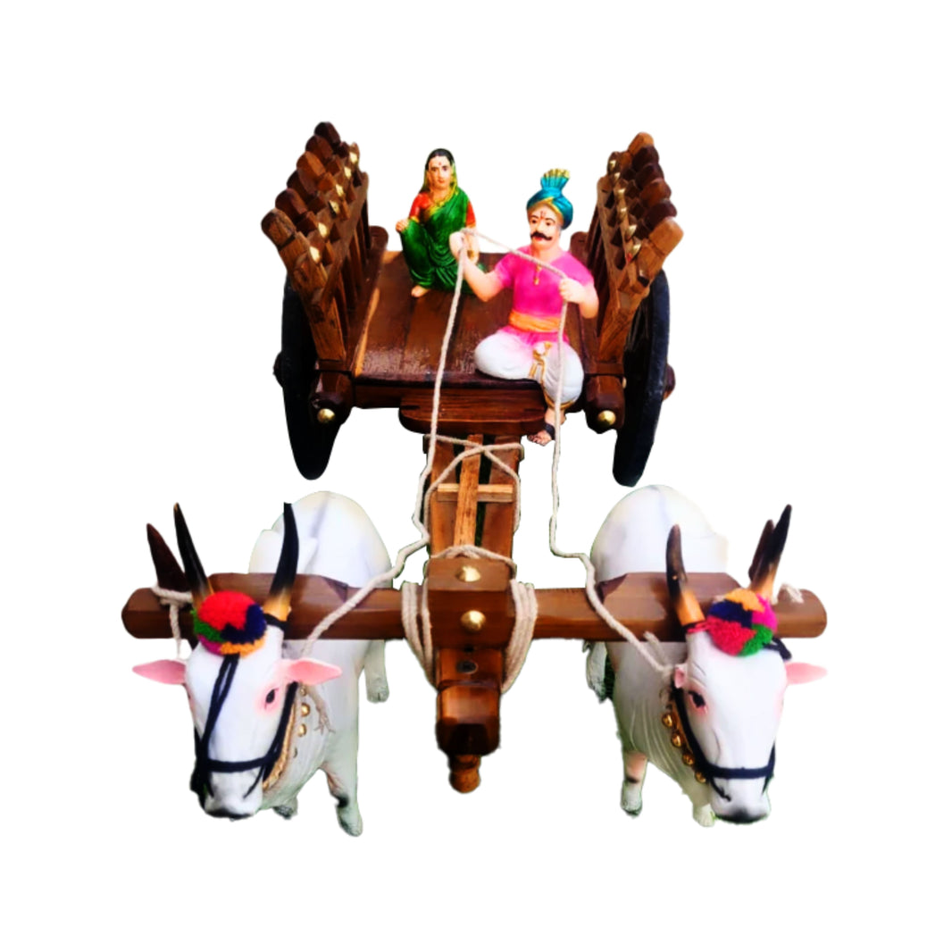 SANDAN VALLY Handcrafted Bull Cart Copper Accessories Premium Cultural Wooden Showpiece 3000 g
