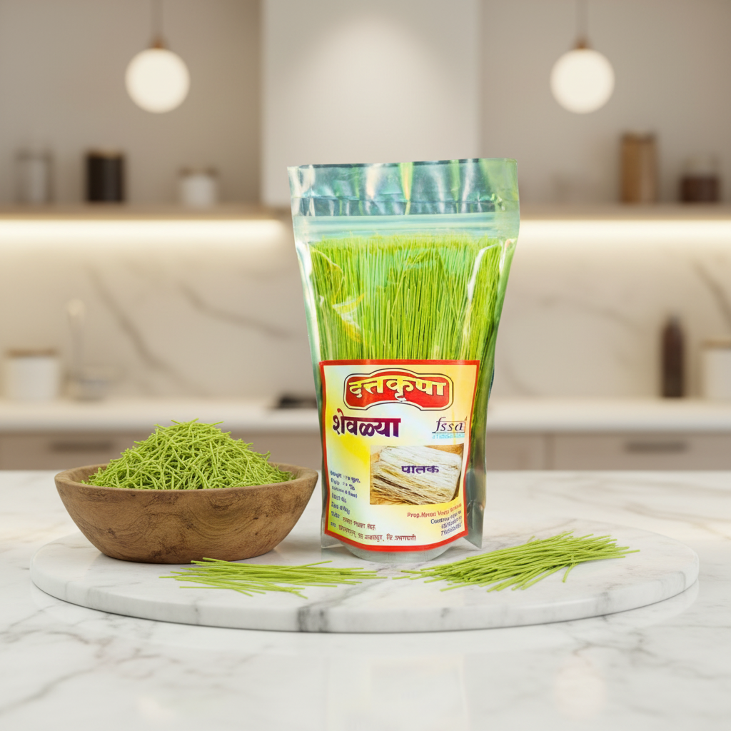 Dattakrupa Palak Shevai | Spinach-Infused Handmade Vermicelli by Hiratai Shegokar SHG - 250g