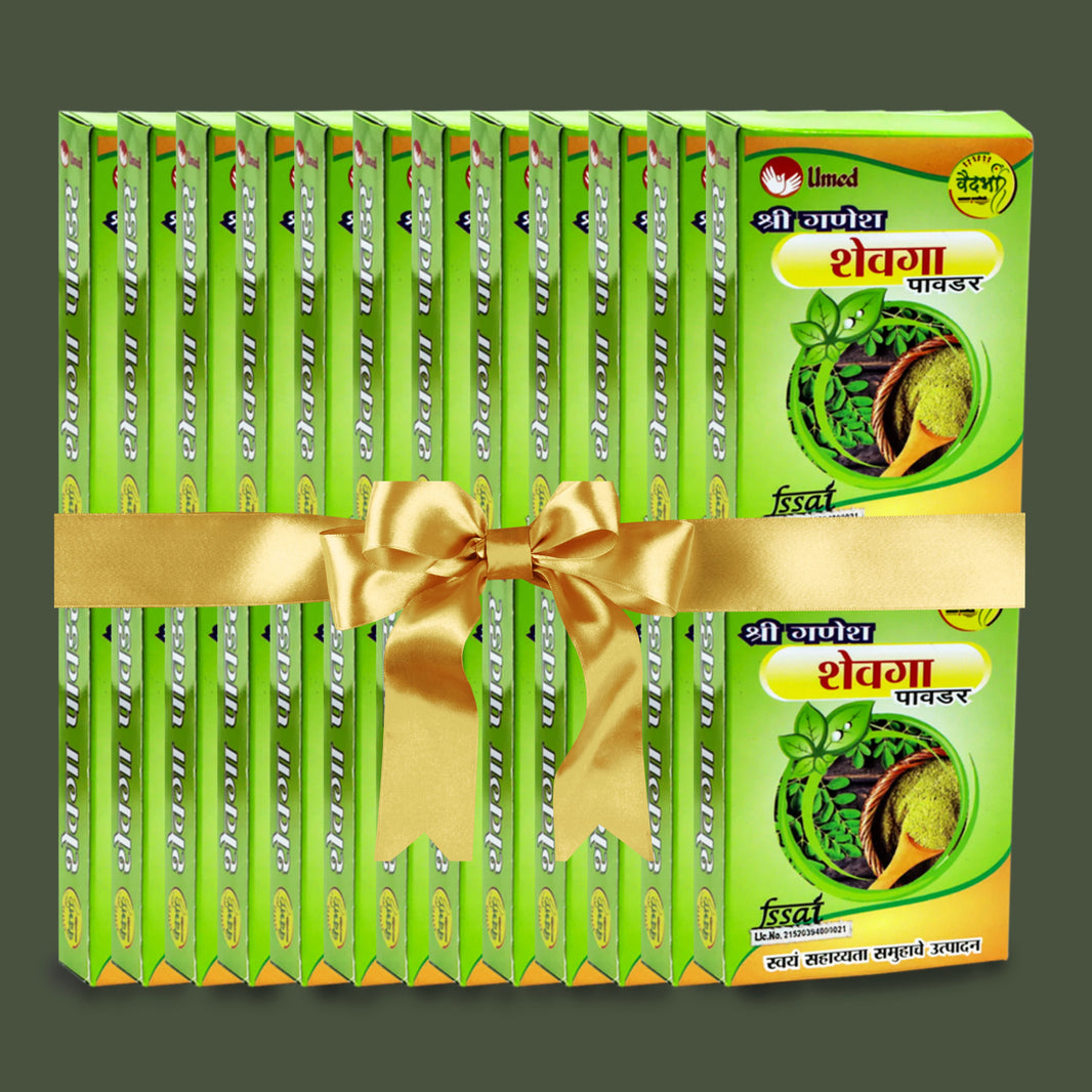 SHRI GANESH Shevga Powder, Moringa Powder, Pack of 25, Kumkum SHG, Made By Natural Ingredients, No Artificial Chemical, Pack of 40 gm