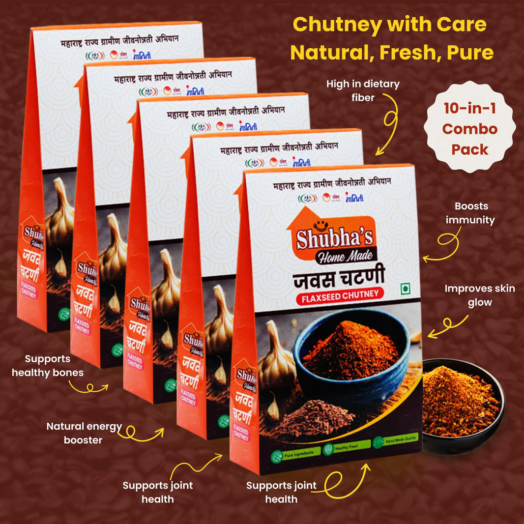 Shubha's Home Made, Javas Chutney, Pack of 5, Vitahi SHG, Natural Ingredients, No Artificial Essence, Pack of 100 gm