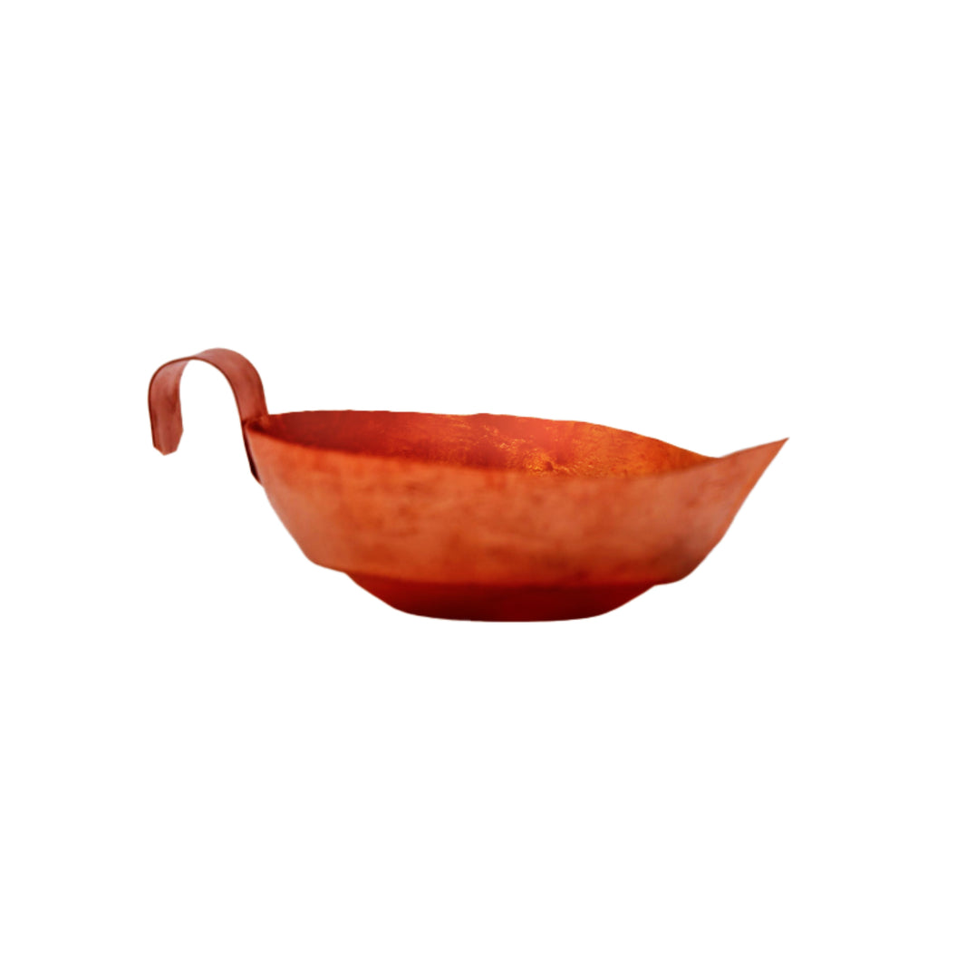 Copper Diya Decor (Medium) – Handmade Meena Work Lamp by Pragati Mahila SHG Jalgaon (Pack of 1)