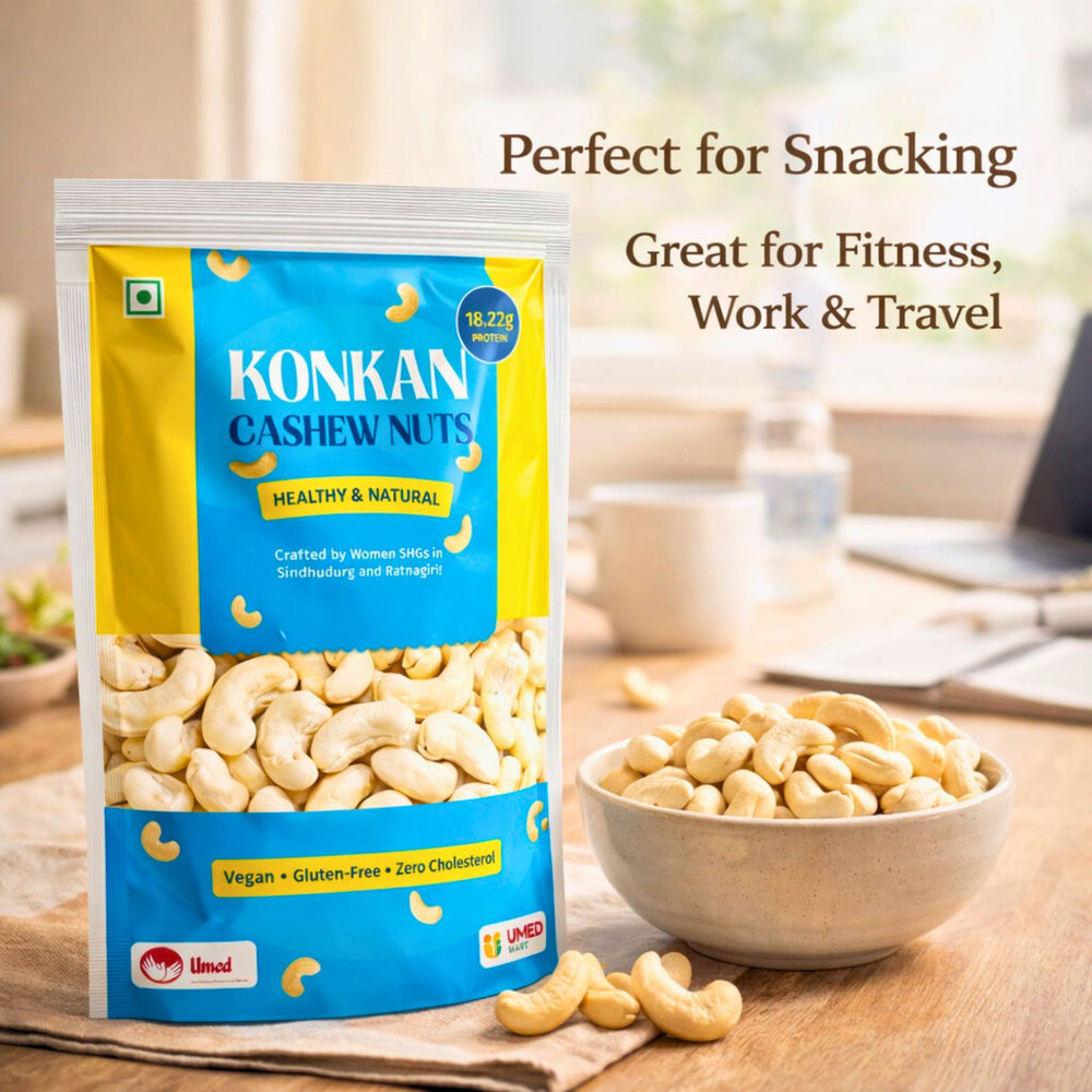 UmedMart Konkan Cashew Nuts (Kaju) Whole W240, 450g Pack