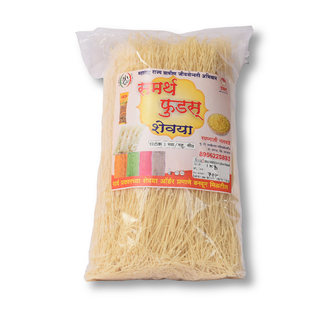 समर्थ फूड्स शेवई, नैसर्गिक घटकांनी बनवलेली, कोणतीही कृत्रिम चव नाही, 1 किलोचा पॅक