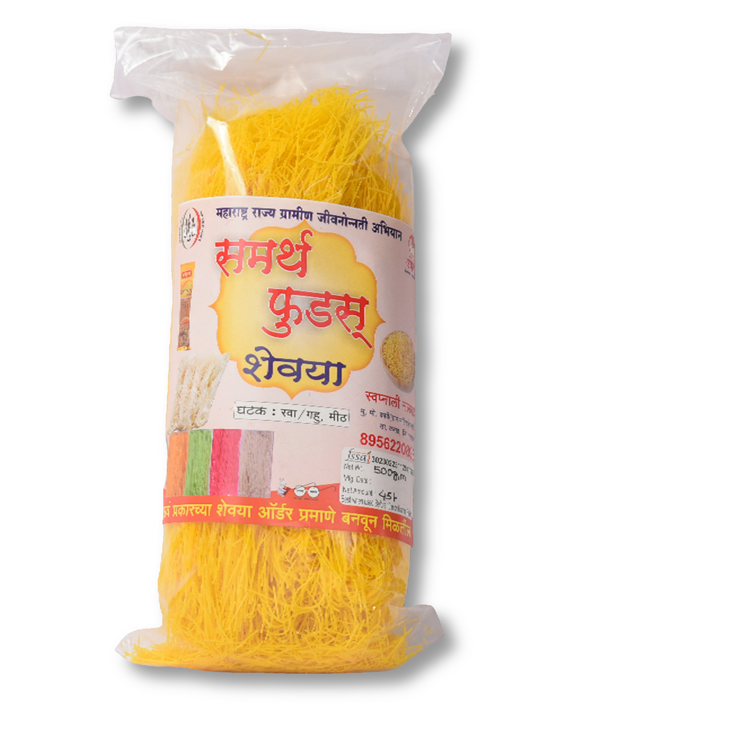 समर्थ फूड्स शेवई, नैसर्गिक घटकांनी बनवलेली, कोणतीही कृत्रिम चव नाही, 500 ग्रॅमचा पॅक