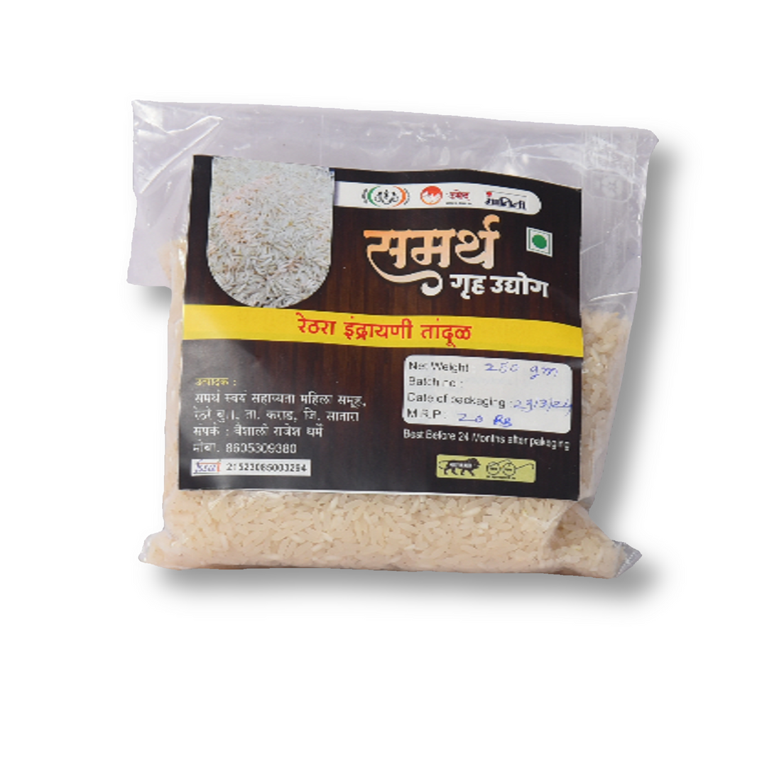 समर्थ गृहउद्योग इंद्रायणी तांदूळ, नैसर्गिक घटकांनी बनवलेला, कोणतेही कृत्रिम केमिकल नाही, 500 ग्रॅमचा पॅक