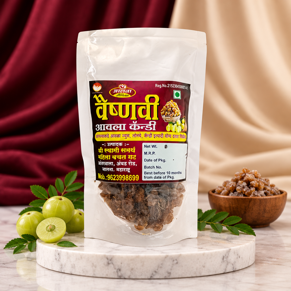 VAISHNAVI Aonla Candy, Shree Swami Samartha SHG, Made By Natural Ingredients, Healthy, Pack of 200 gms