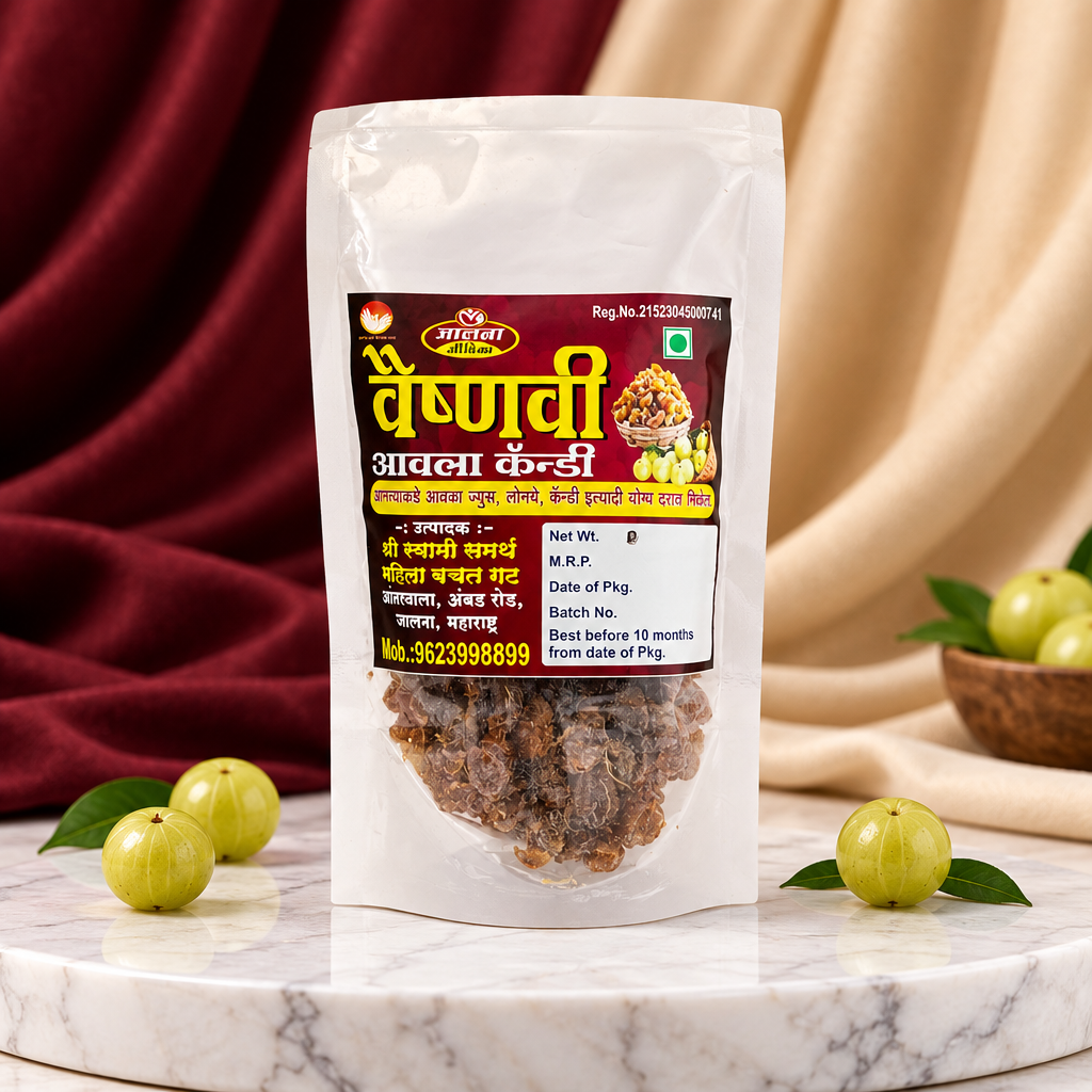VAISHNAVI Aonla Candy, Shree Swami Samartha SHG, Made By Natural Ingredients, Healthy, Pack of 100 gms