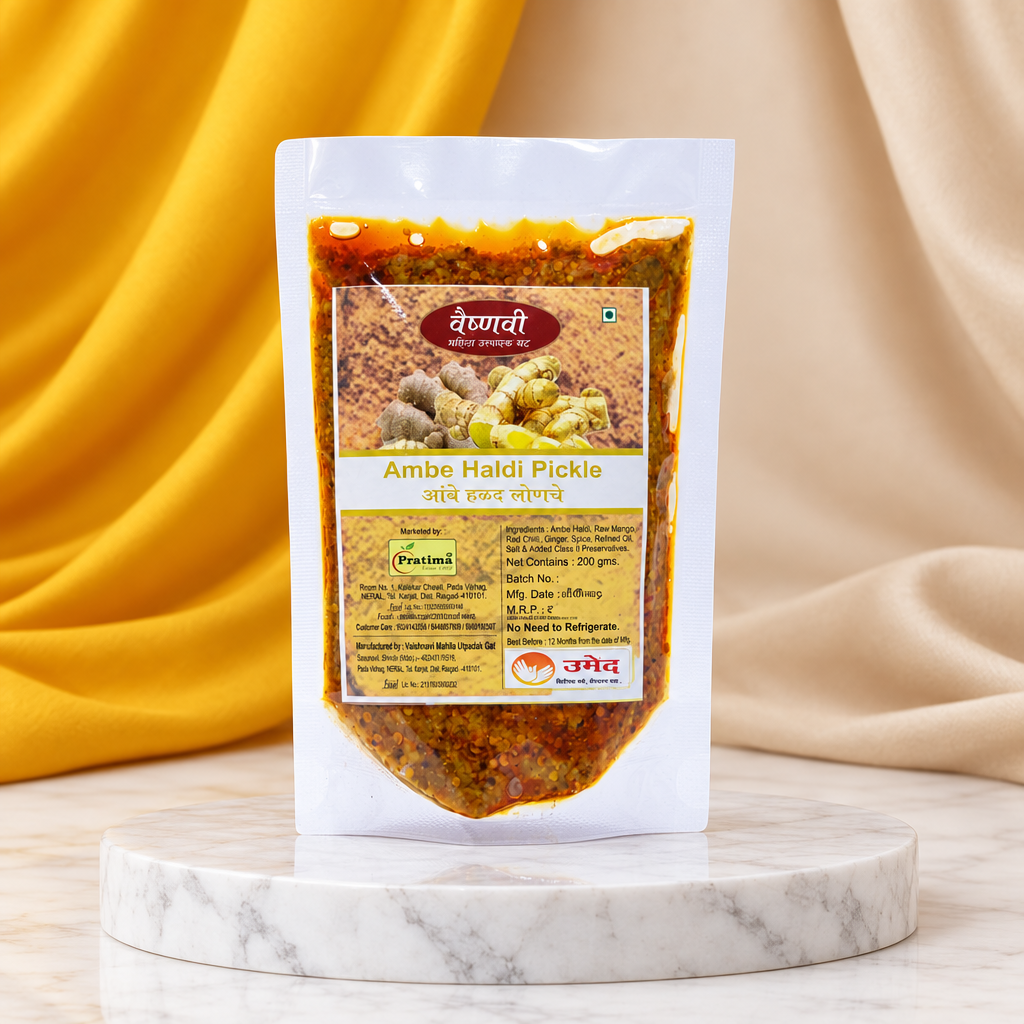 VAISHNAVI FOODS ambe haldi lonche, natural ingredient, no artificial essence, pack of 150 gm