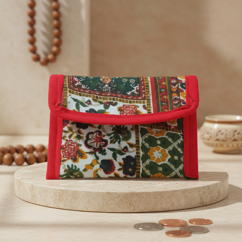 VEERBHADRA HANDMADE Coin Purse Single Pack Of 1 Item Handcrafted Fabric Coin Pouch Compact Durable Stylish Everyday Utility Wallet Accessory Premium