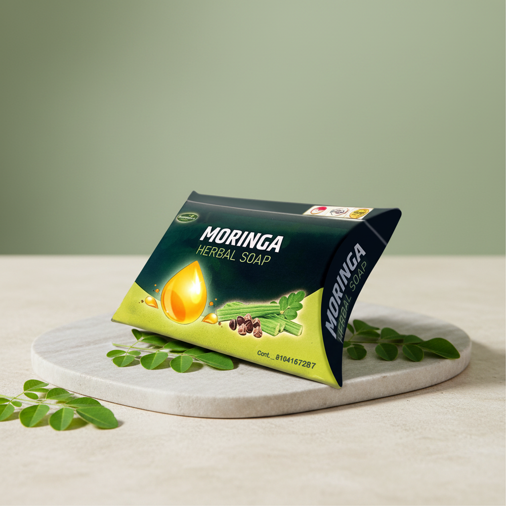 WANKHADE NATURALS Moringa Soap Handmade Herbal Bathing Bar Natural Ingredients Nourishing Pack of 80 gm