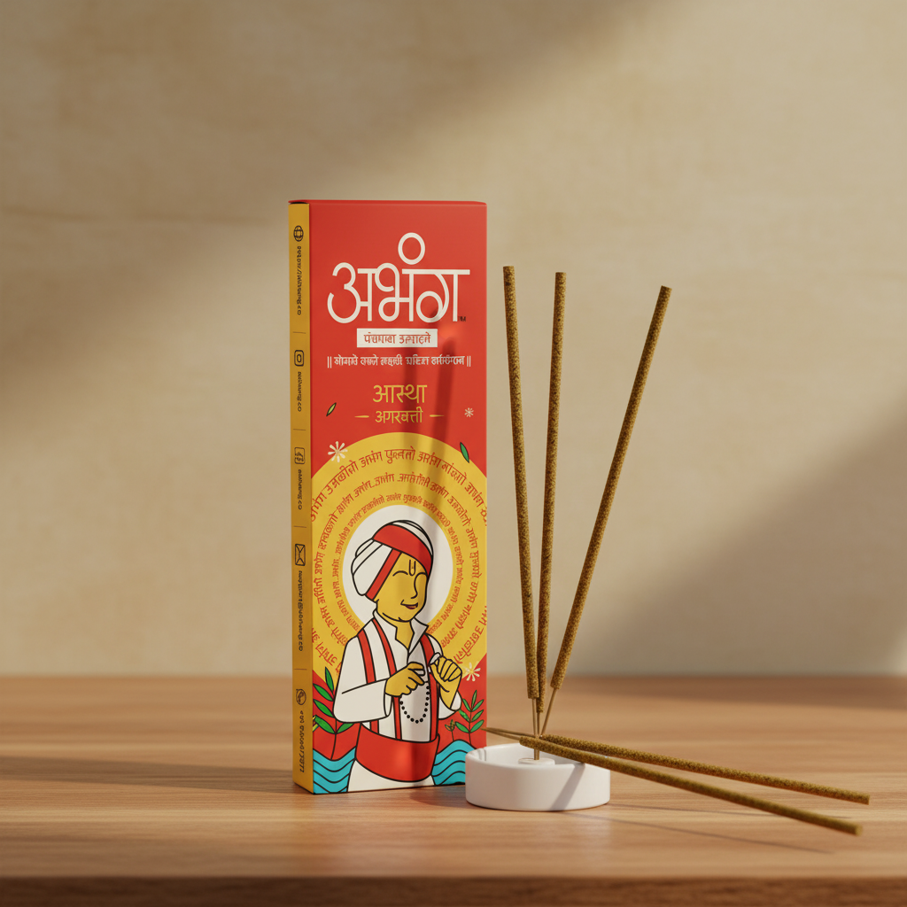 ABHANG Aastha Agarbatti Premium Incense Sticks Long Lasting Divine Fragrance Daily Worship Meditation Spiritual Ambience Handmade Pack Of 100g