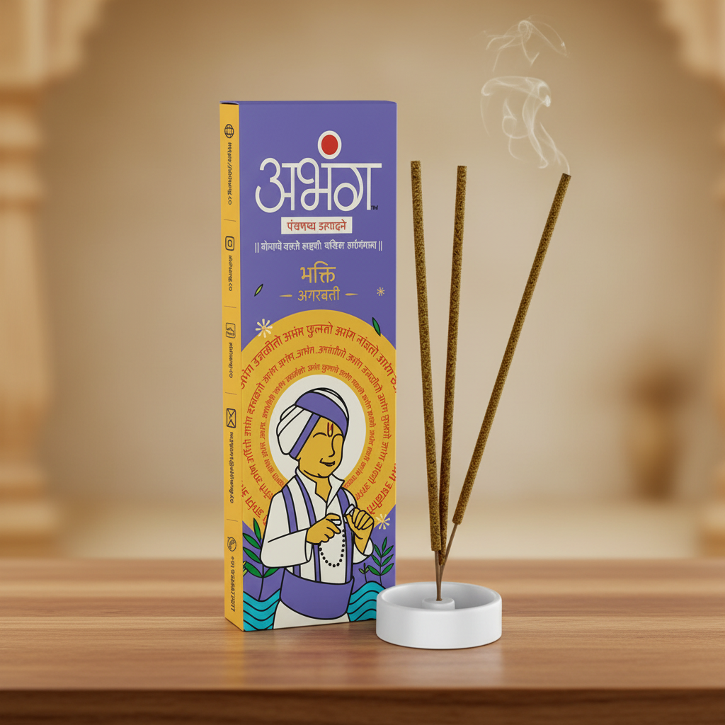 ABHANG Bhakti Agarbatti Premium Incense Sticks Long Lasting Divine Fragrance Daily Worship Meditation Spiritual Ambience Handmade Traditional Pack Of 100g