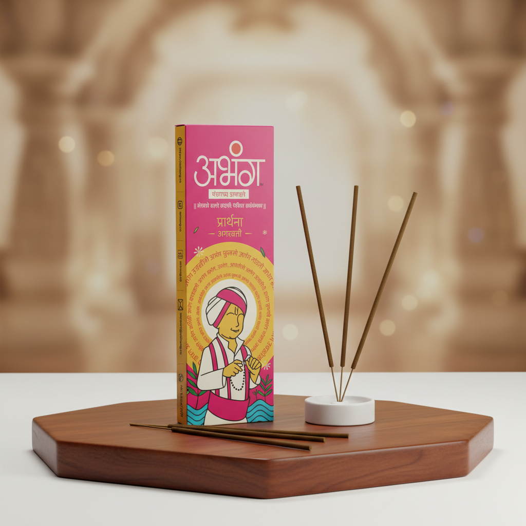 ABHANG Prarthna Agarbatti Premium Incense Sticks Long Lasting Divine Fragrance Daily Worship Meditation Spiritual Ambience Handmade Traditional Pack Of 100g