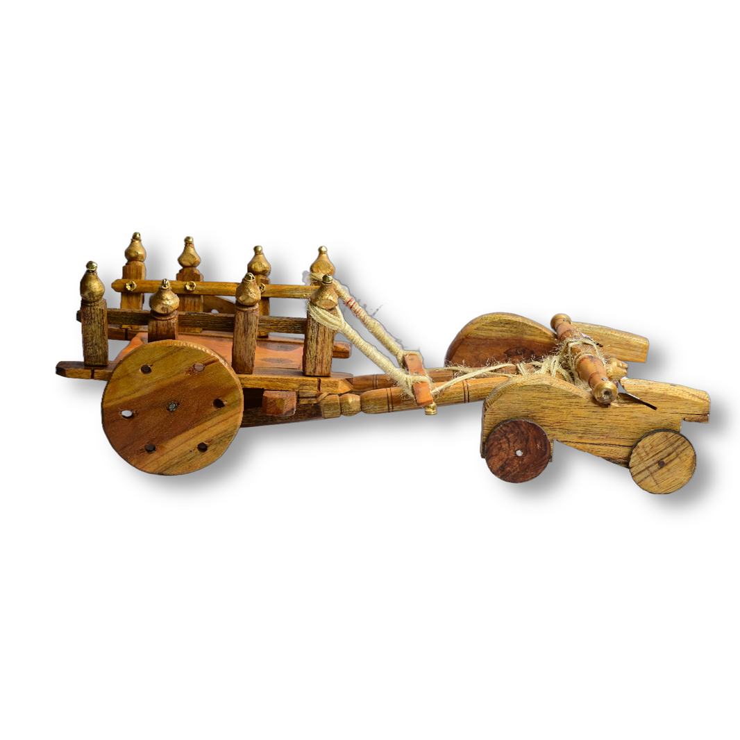 SITAMATA Bullock Cart, Natural Wood, Local Craftsmanship, Large