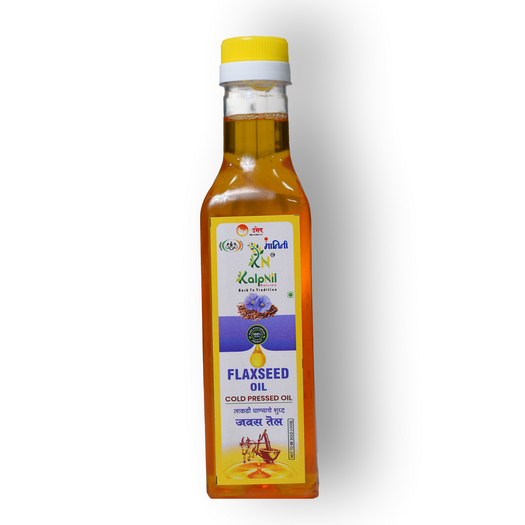 KALPNIL Pure Flaxseed Oil, Jawas Oil, wooden Pressed Oil, Samarth SHG, Natural, Chemical Free, 500 ml