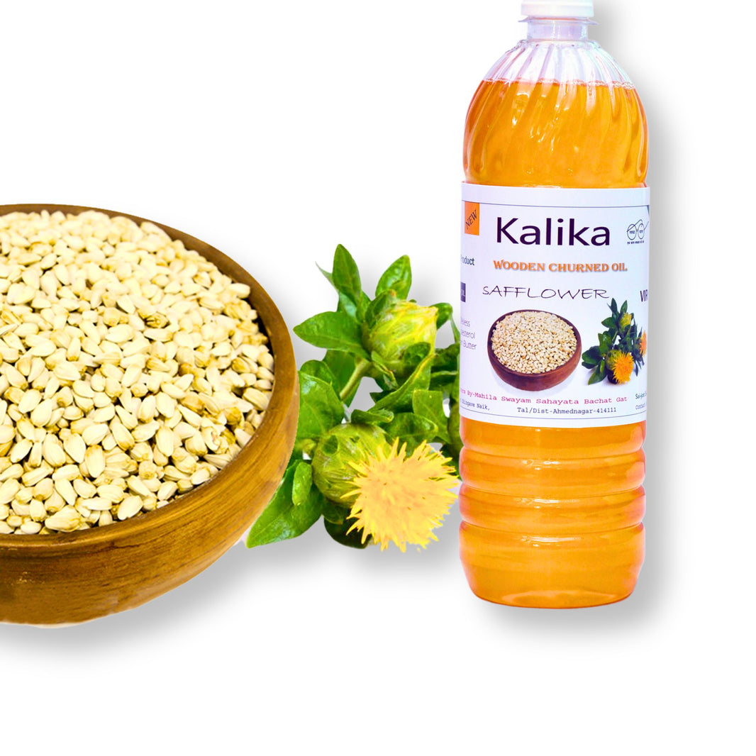 KALIKA Safflower Oil ,Kasturi wooden-pressed, Made By Natural Ingredients, Healthy, Pack of 1000 ml