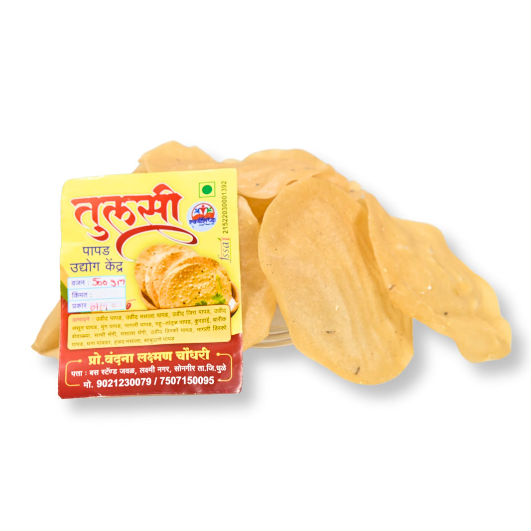 TULSI, Wheat Rice, Papad, Jai Bhavani SHG ,Made By Natural Ingredients, No Artificial Chemicals, Pack of 500 gm