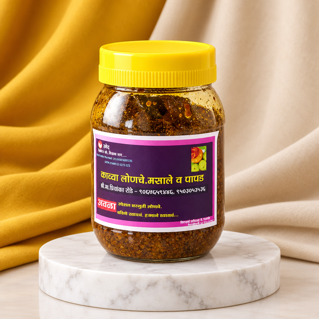 KAVYA Avala Pickle, Aonla Pickle, Made by Natural Ingredients, Vighnaharta SHG No Artificial Flavour, Pack Of 200 GM
