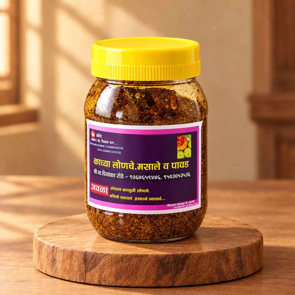 KAVYA Avala Pickle, Aonla Pickle, Made by Natural Ingredients, Vighnaharta SHG No Artificial Flavour, Pack Of 200 GM