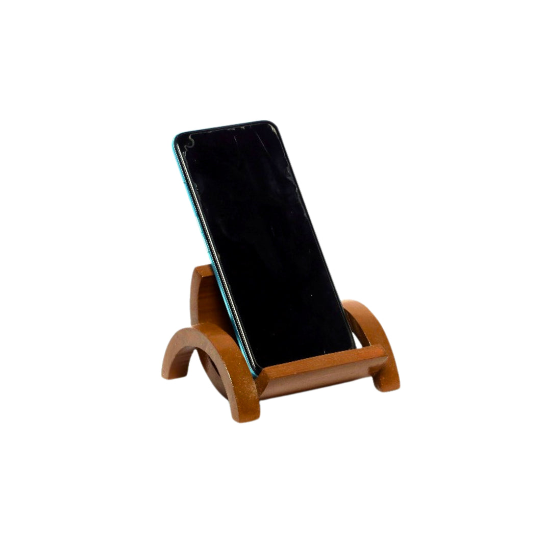 ECO AURA Wooden Mobile Stand, Wooden ART, Ujjwala SHG, Natural Wood, Local Craftsmanship, Pack of 1 No