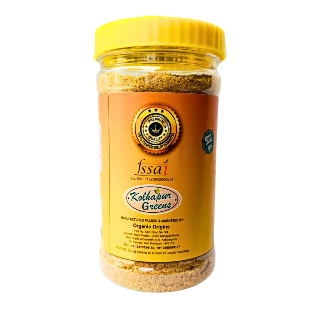 KOLHAPUR GREENS GREENS Pure Deshi Gul Jaggery Powder, Sakhi SHG,  Natural, Chemical Free, 500gm
