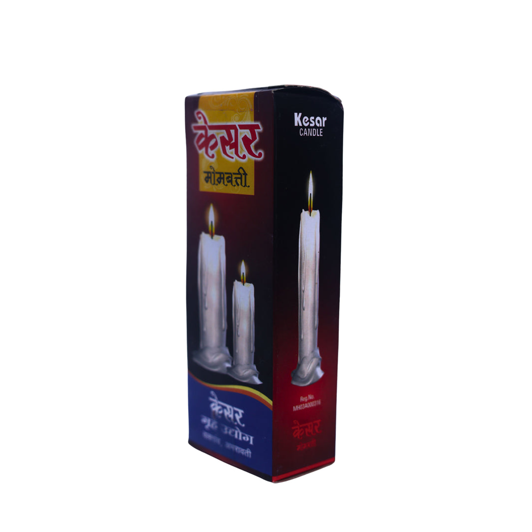 KESAR CANDLE, Big Stand Candle, Made By Pragatishil SHG, Pack of 6 Pieces