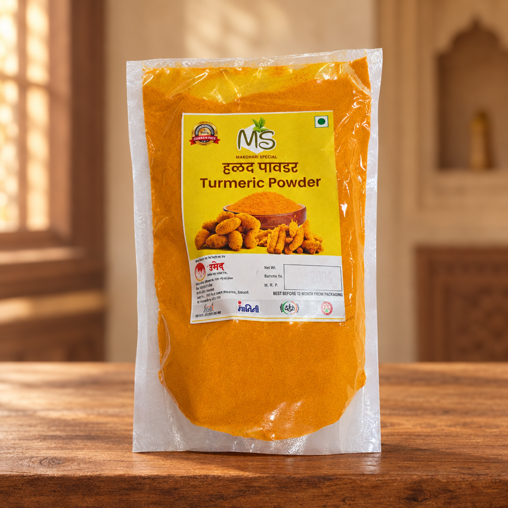 MS MASALE, Turmeric Powder, Siddhivinayak SHG, Natural Ingredients, No Artificial Essence, Pack of 200 gm