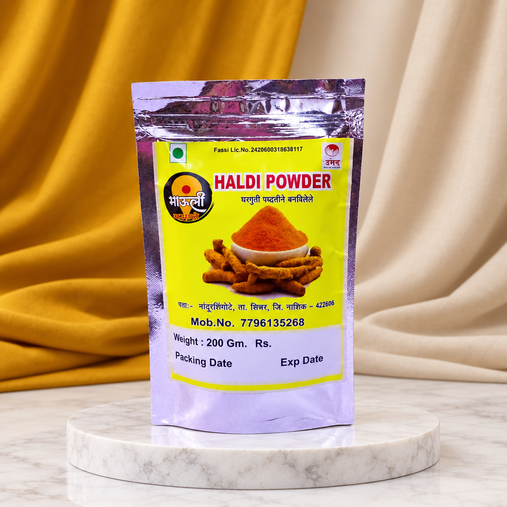 MAULI, Turmeric Powder, Renukamata SHG, No Added Colours & No Preservatives, Pack Of 200 gm