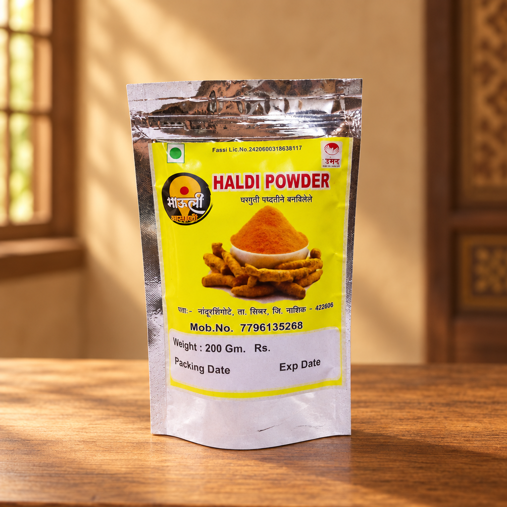 MAULI, Turmeric Powder, Renukamata SHG, No Added Colours & No Preservatives, Pack Of 200 gm