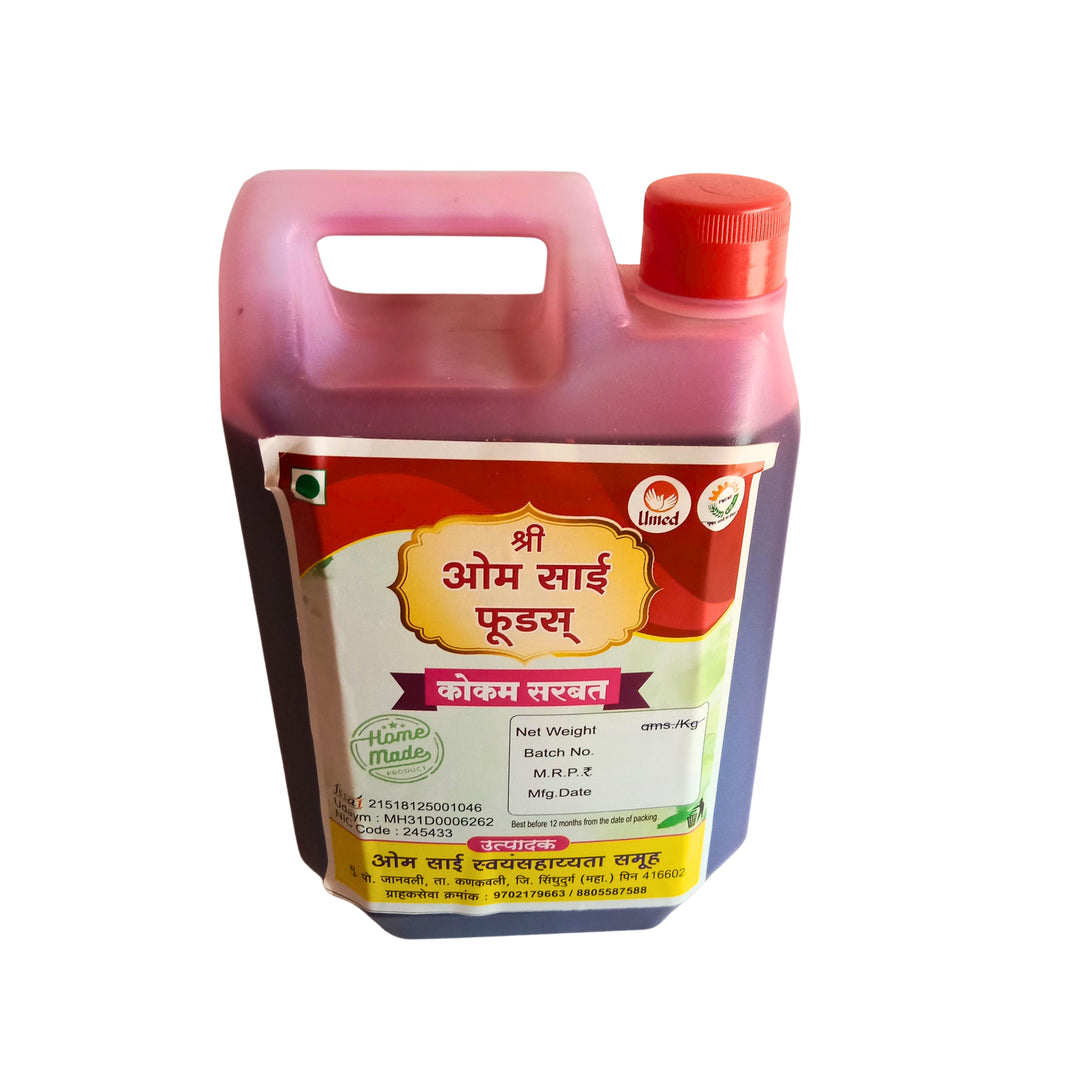 OMSAI kokam Sarbat, Natural Ingredients, No Artificial Essence, Pack of 1000 ml