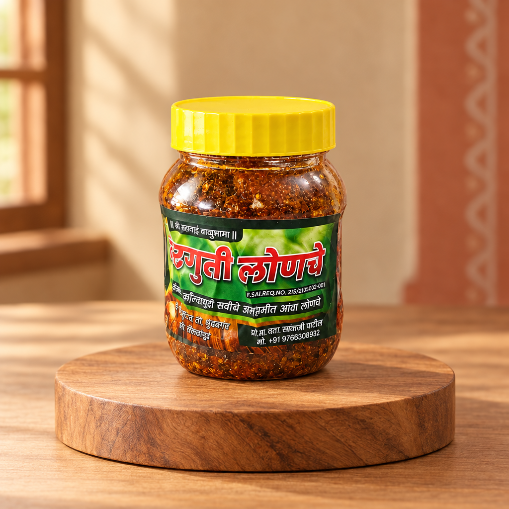 GHARGUTI Mango Pickle, Natural Ingredients, No Artificial Colour, Shree Sadguru Balumama SHG, Pack of 250 gm