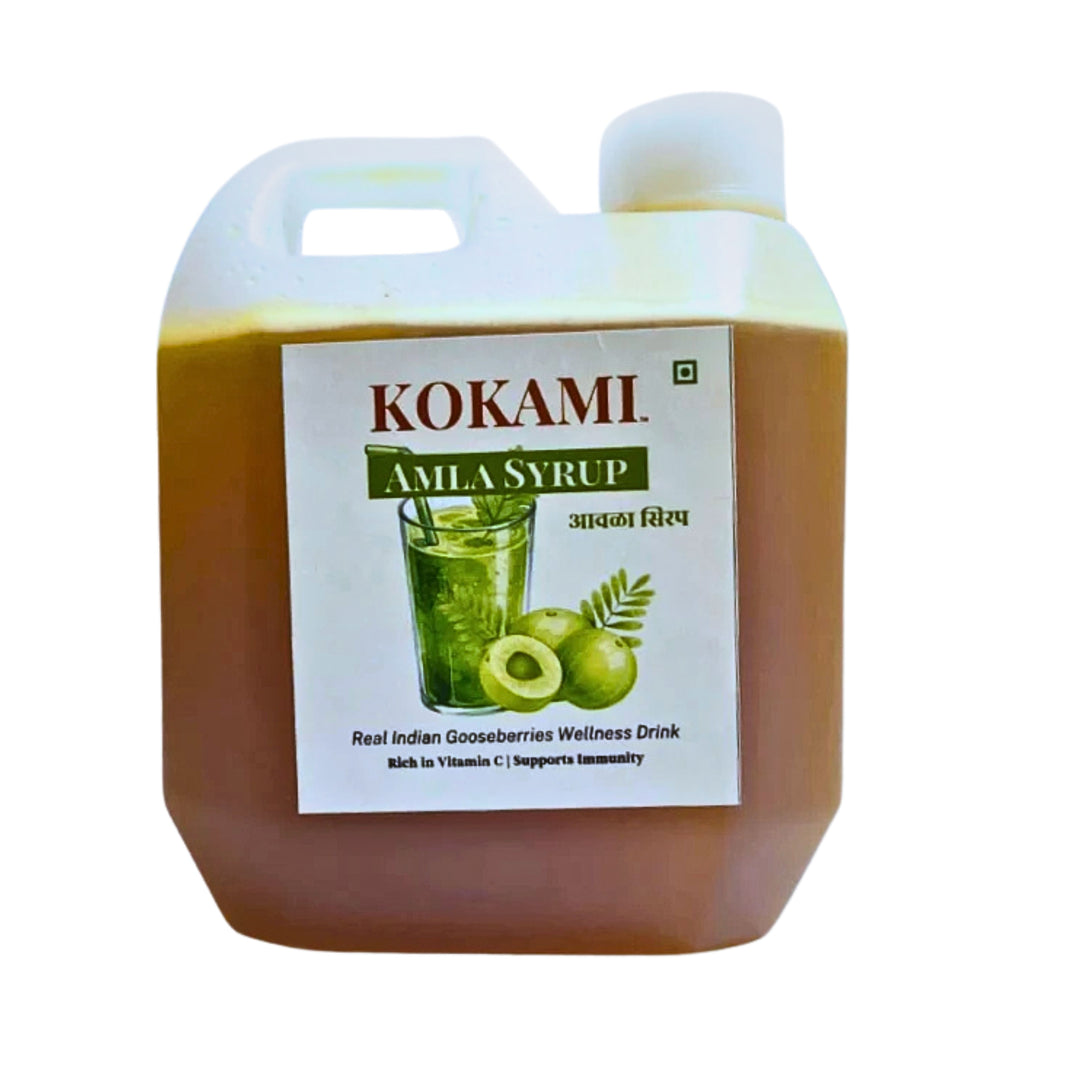 KOKAMI Amla Sharbat, Vitamin C-Rich, Durgalaxmi SHG, Natural Ingredients, Pack of 500 ml