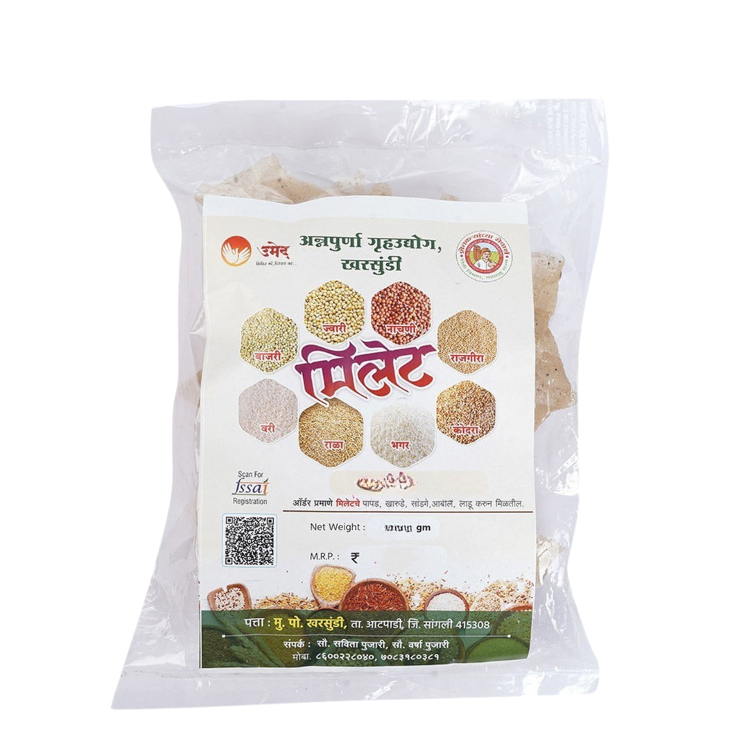DEVATA MAHILA SHG Millet Papad Handmade with Care, Authentic Taste, Preservative-Free Pack of 250gm