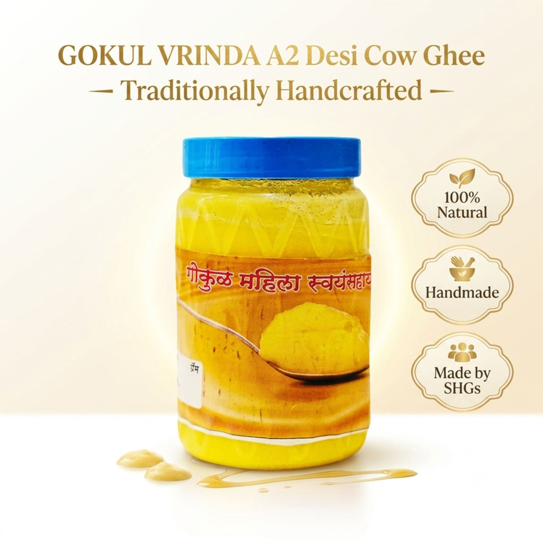 GOKUL VRINDA DESI Ghee, Made By Cow Milk, No Artificial Essence, pack of 250 ml