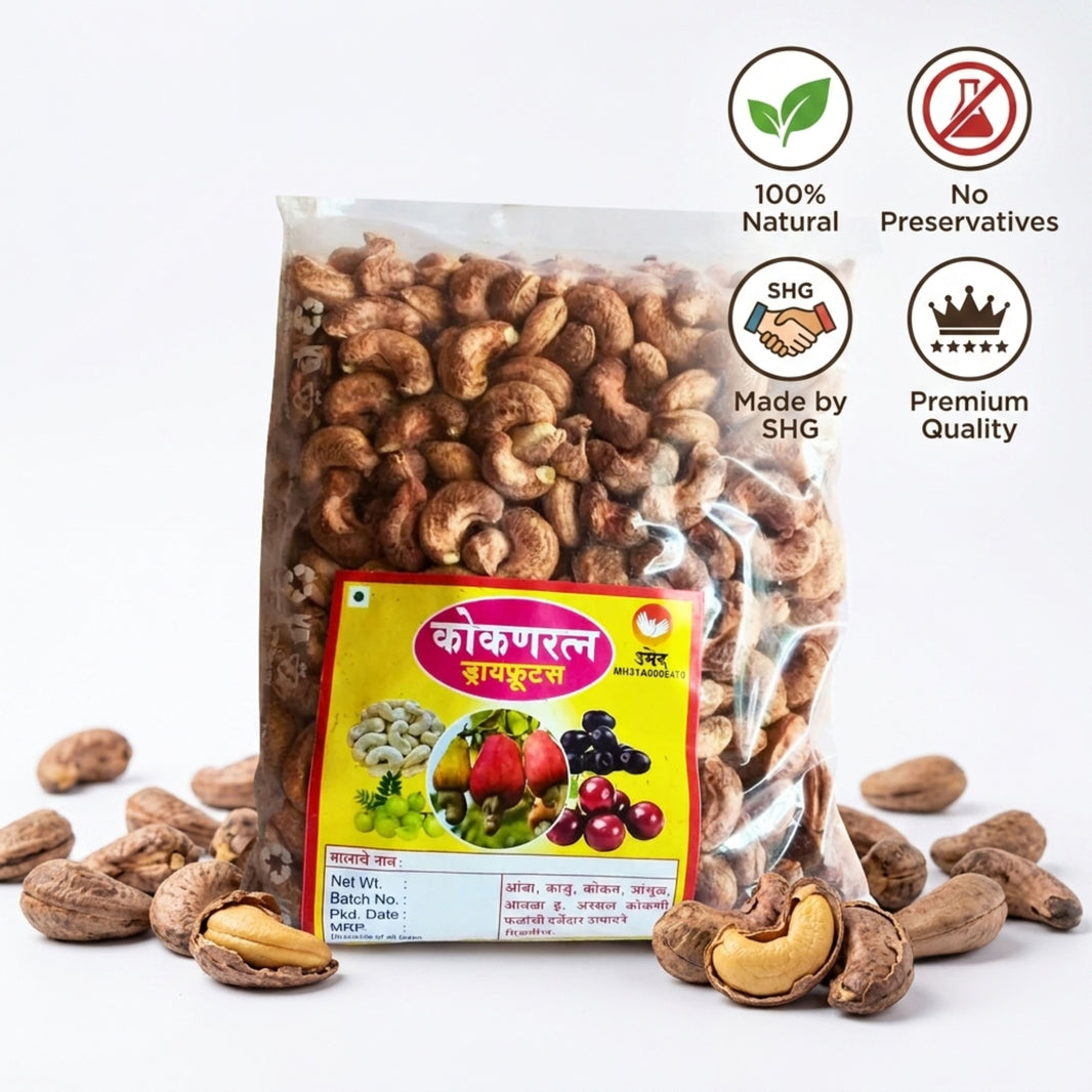 KOKANRATNA , Cashewnut with Cover, Healthy, Fiberous, Natural Flavour, Pack of 1000 gm
