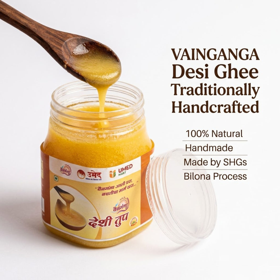 VAINGANGA DESI Ghee, Maa Durgaa SHG, Made By Cow Milk, No Artificial Essence, pack of 250 gm