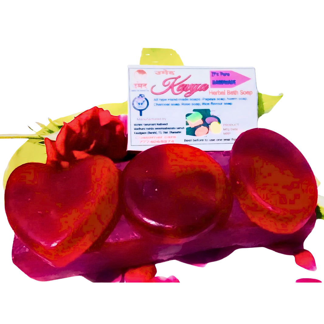 MADHURA HARBAL SOAP – Rose Soap - handmade, natural, skin-friendly - Pack of 120gm