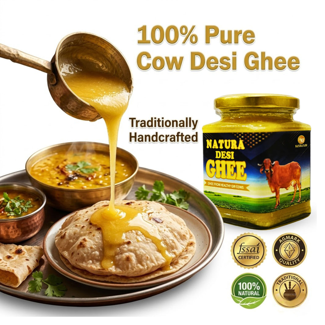 NATURA DESI Pure Cow Desi Ghee Traditionally Handcrafted No Artificial Essence Pack of 250 ml