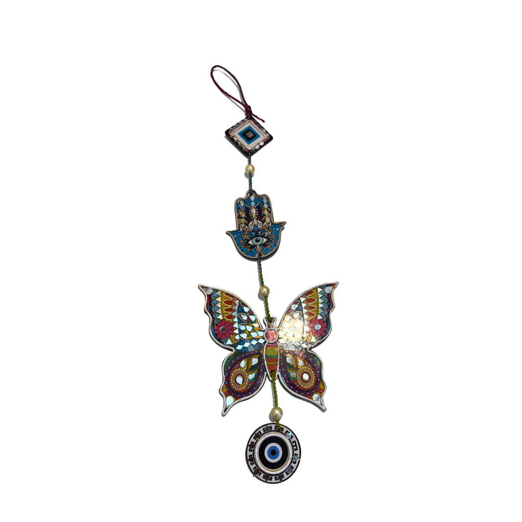 SUJATA CREATIONS Butterfly Hanging 19x6 Inch Handmade Decorative Wall Hanging Colorful Home Decor Pack of 1 Piece
