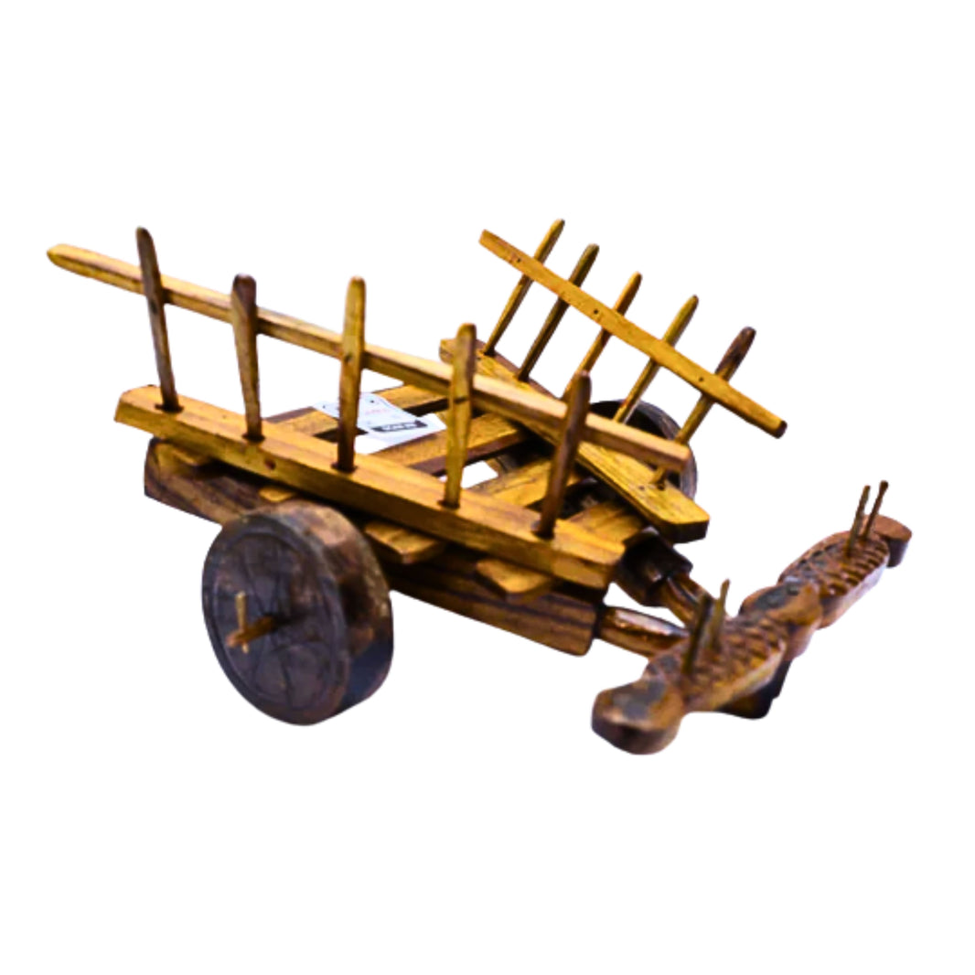 SANTGYANESHWAR, Bullock Cart, Natural Wood, Local Craftsmanship,Pack of 1