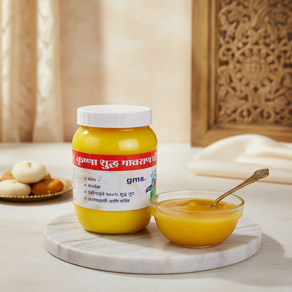 SHRI SAMARTH Ghee Pack Of 500gm Traditional Clarified Butter Rich Aroma Smooth Texture Pure Desi Ghee Daily Cooking Sweets Pooja Premium Quality