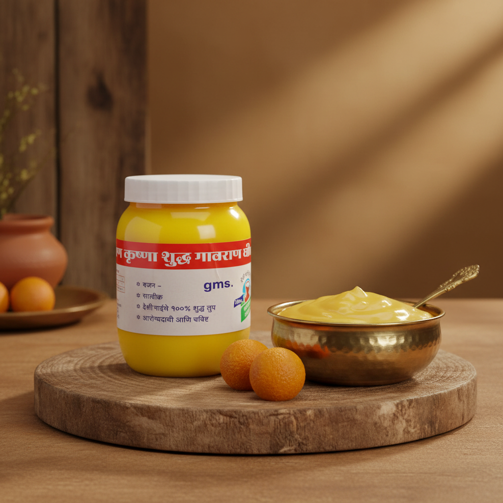 SHRI SAMARTH Ghee Pack Of 500gm Traditional Clarified Butter Rich Aroma Smooth Texture Pure Desi Ghee Daily Cooking Sweets Pooja Premium Quality