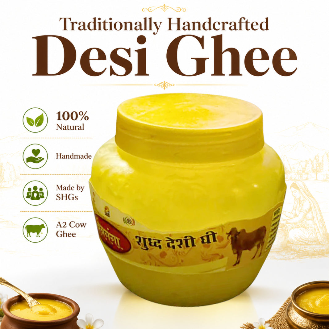 VAINGANGA Dhanashree DESI Ghee, Made By Cow Milk, No Artificial Essence, pack of 500 ml