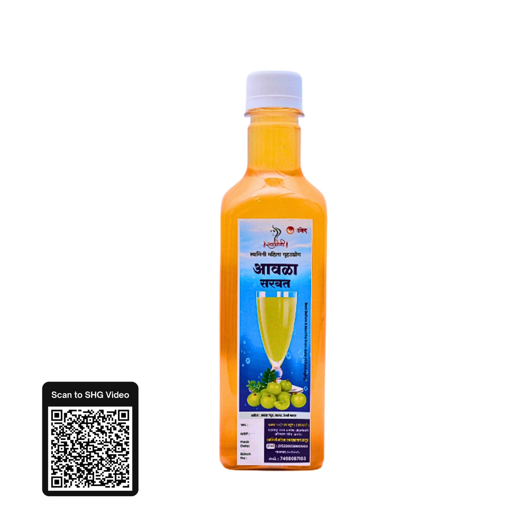 SWAMINI Amla Sharbat Natural Ingredient Refreshing Traditional Beverage Prepared by Women SHG Without Artificial Essence Supporting Rural Livelihood and Local Taste Heritage Pack of 500 ml