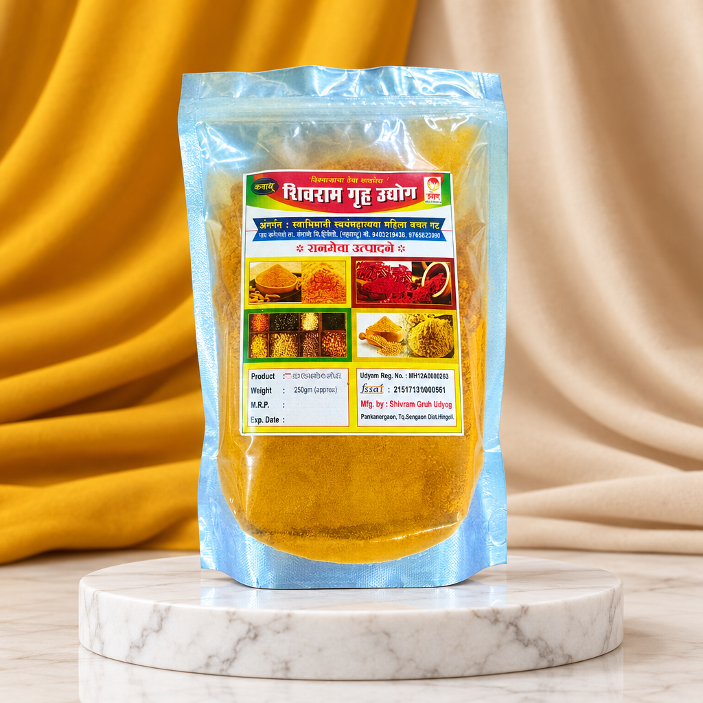 SHIVARAM – Halad Powder - pure, aromatic, finely ground - Pack of 500 gm