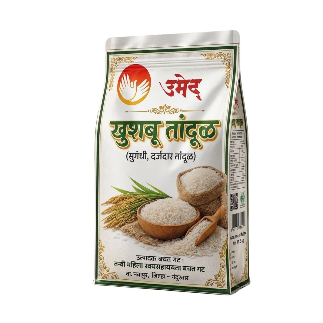 TANVI Khushabu Tandul Aromatic Rice Pack of 1000 gm Premium Fragrant Soft Fluffy Daily Meal Staple Traditional Quality Grains Hygienically Processed Fresh