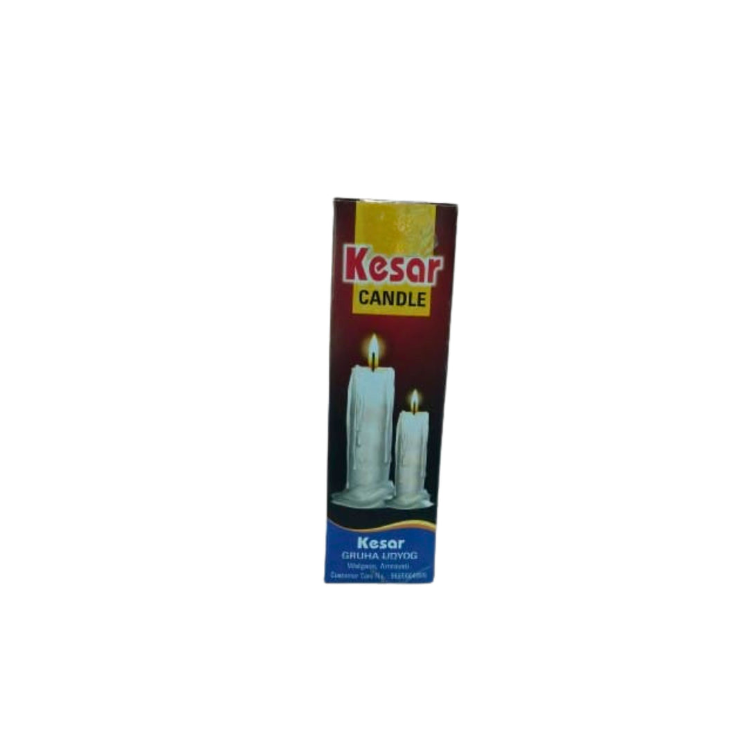 KESAR CANDLE, Small Stand Candle, Made By Pragatishil SHG, Pack of 8 Pieces