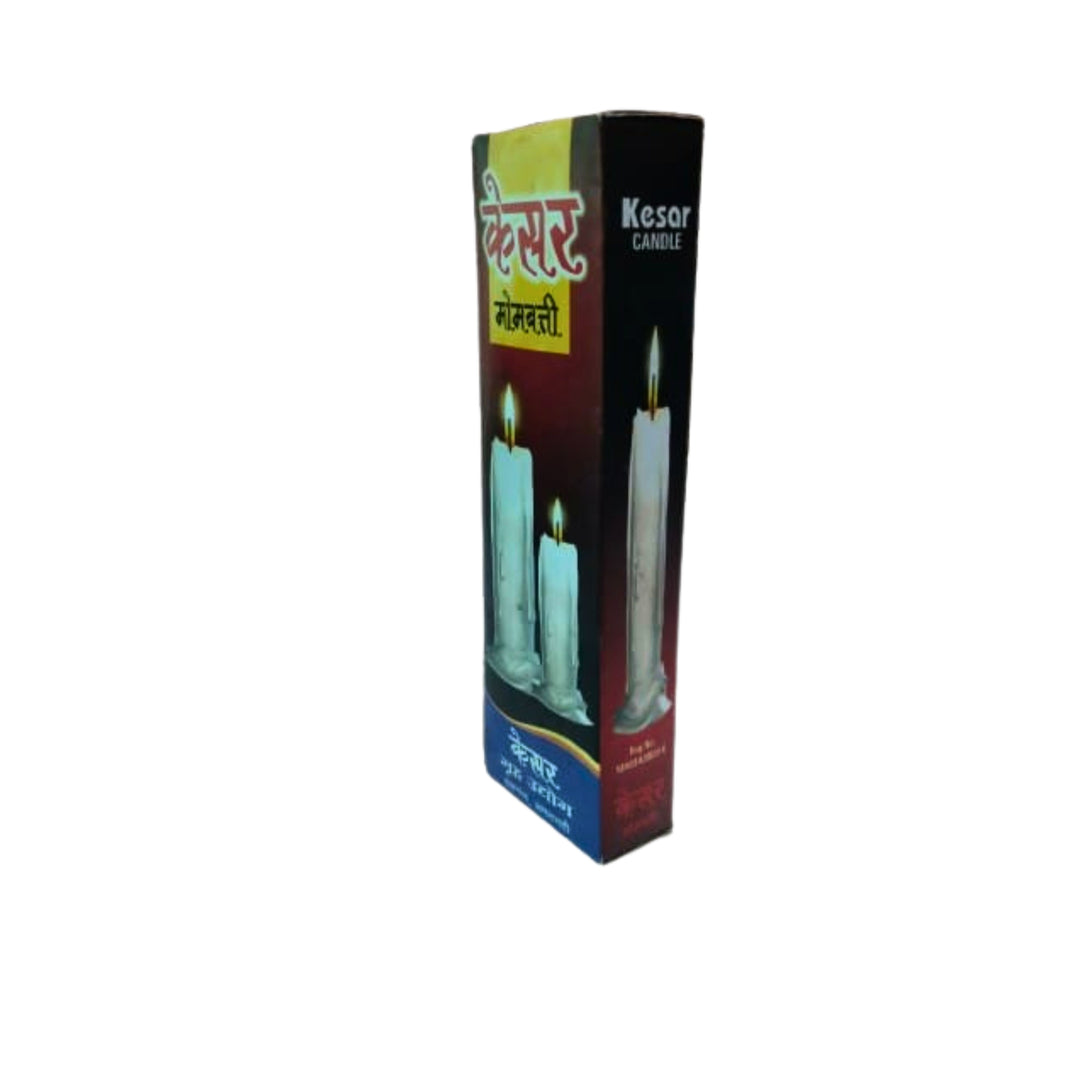 KESAR CANDLE, Small Stand Candle, Made By Pragatishil SHG, Pack of 8 Pieces